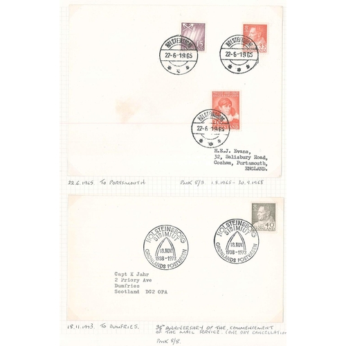 384 - Greenland; 1965-88 seln of 14 different postmarks of Holsteinsborg/Sisimiut, each on cover.