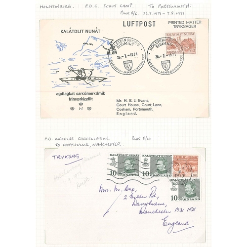 384 - Greenland; 1965-88 seln of 14 different postmarks of Holsteinsborg/Sisimiut, each on cover.