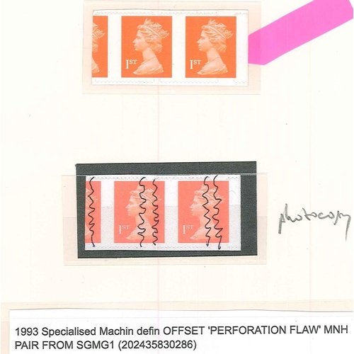 375 - UK; a few Machin varieties inc. 1967 5d tête-bêche pair u.m. (small marks on reverse), 