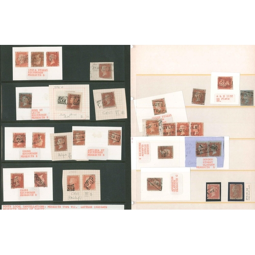 422 - UK; Scottish Postal History; a few pages with penny red singles or used on piece, with a range of Sc... 