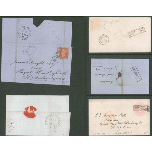 422 - UK; Scottish Postal History; a few pages with penny red singles or used on piece, with a range of Sc... 