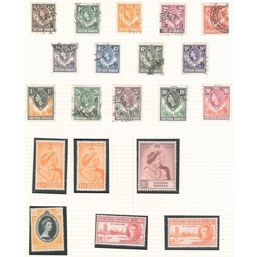 297 - Northern Rhodesia; 1937-63 m. & u. on four pages inc. 1938-52 set (21) m.m., 1948 S.Wedding set (2) ... 