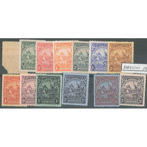 158 - Barbados; 1892-1935 mint selection inc. 1893-1903 six odds to 2/6, 1897-98 four odds to 2/6, 1920 Vi... 