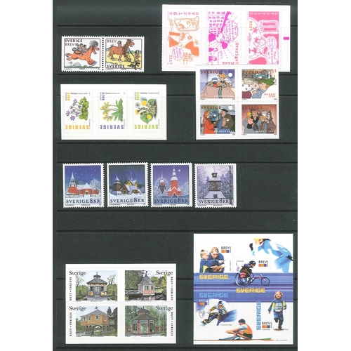 343 - Sweden; 1990s-2000 u.m. selection on stockleaves, s.t.c.£430. Also includes some maxi cards, present... 