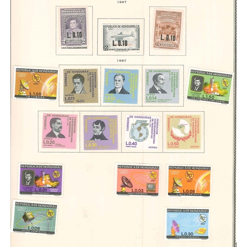 234 - Honduras; 1865-1969 m. & u. collection on printed pages, picked in places but still a moderate cover... 