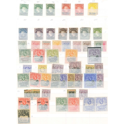 313 - Saint Helena; 1863-1970 mainly mint collection on stockleaves, from 38 of the first types and surcha... 