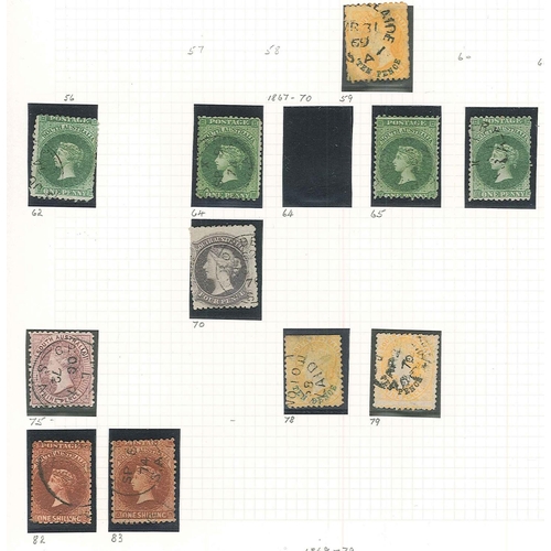 135 - Australian States; South Australia; 1856-1905 used collection on six pages, with 1856-58 2d, 1860-69... 