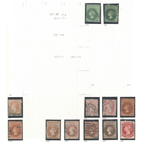 135 - Australian States; South Australia; 1856-1905 used collection on six pages, with 1856-58 2d, 1860-69... 