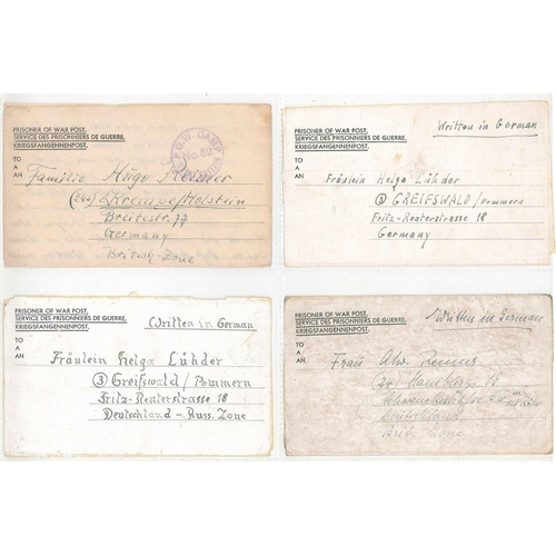 55 - Covers; 1946-48 selection of Prisoner of War Post items from German prisoners to Germany, on printed... 