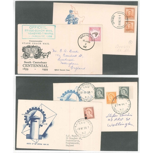 286 - New Zealand; Commemorative Covers; 1936-86 collection in three cover albums - anniversaries, fairs, ... 