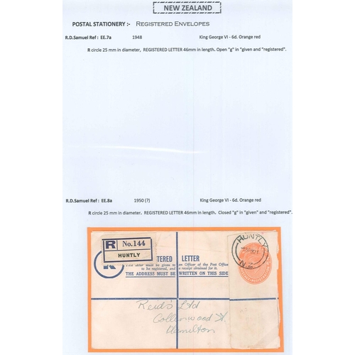 284 - New Zealand; Postal Stationery; 1943-79 used and unused coolection of registration envelopes largely... 