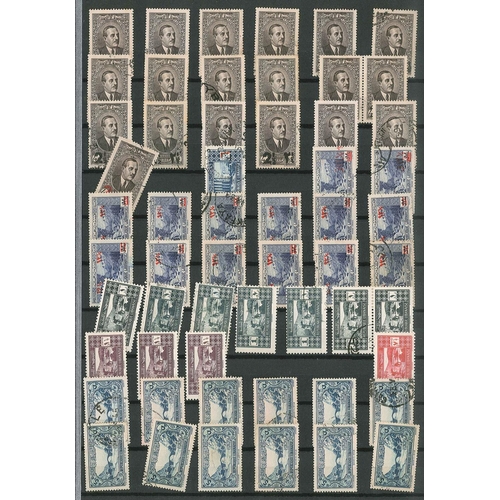 250 - Lebanon; duplicated mainly used lot in stockbook (sometimes up to fifty or more of each), mainly in ... 