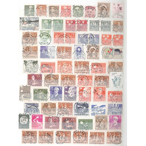 337 - Sweden; 1860s-1980s (mainly in the earlier part) stockbook well-filled with stamps collected for the... 