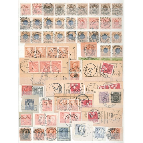 337 - Sweden; 1860s-1980s (mainly in the earlier part) stockbook well-filled with stamps collected for the... 