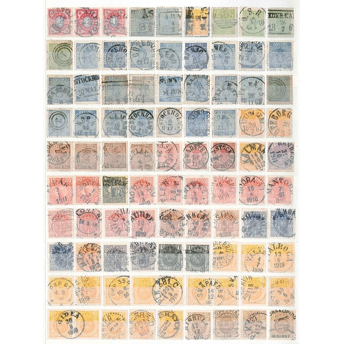 337 - Sweden; 1860s-1980s (mainly in the earlier part) stockbook well-filled with stamps collected for the... 