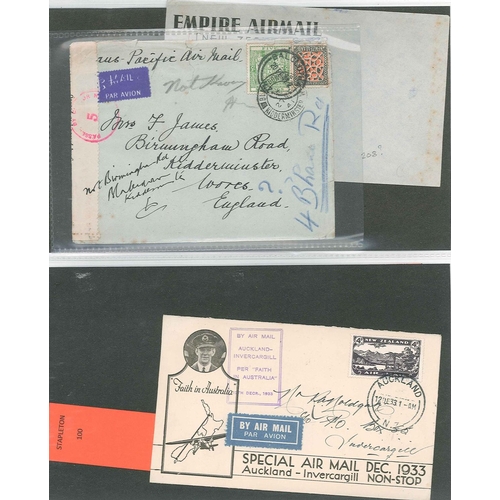 266 - New Zealand; 1931-2004 collection of airmail covers in two cover albums, mainly first flights, speci... 