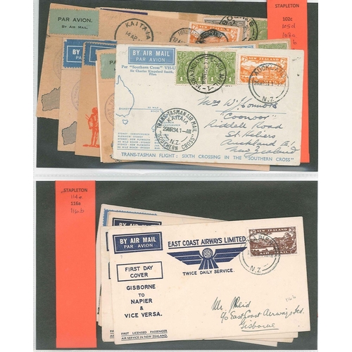 266 - New Zealand; 1931-2004 collection of airmail covers in two cover albums, mainly first flights, speci... 