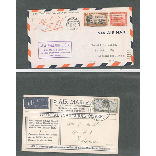 266 - New Zealand; 1931-2004 collection of airmail covers in two cover albums, mainly first flights, speci... 