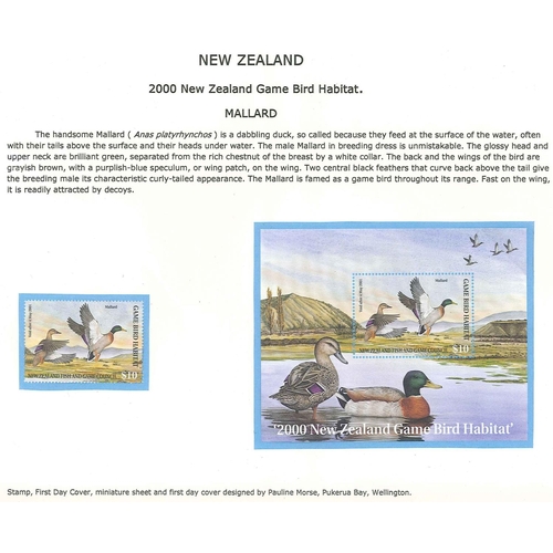 290 - New Zealand; Cinderellas; Game Bird Habitat Stamps; 1994-2020 collection mainly written-up on pages ... 