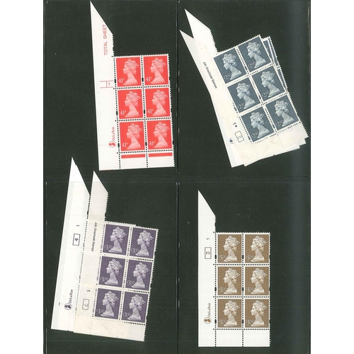 405 - UK; Postage Material; mainly approx. 1980s/90s duplicated lot of u.m. cylinder blocks of six of Mach... 