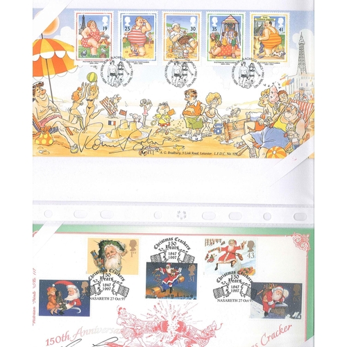 393 - UK; First Day Covers; 1981-2001 selection in album comprising Bradbury signed covers (29), Benham si... 