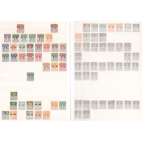 191 - Danzig; 1920-38 useful m. & u. collection on stockleaves, mainly defins., and generally fine/v.f. Th... 