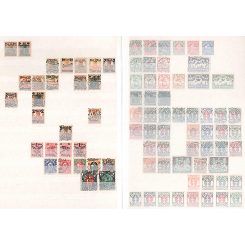 191 - Danzig; 1920-38 useful m. & u. collection on stockleaves, mainly defins., and generally fine/v.f. Th... 