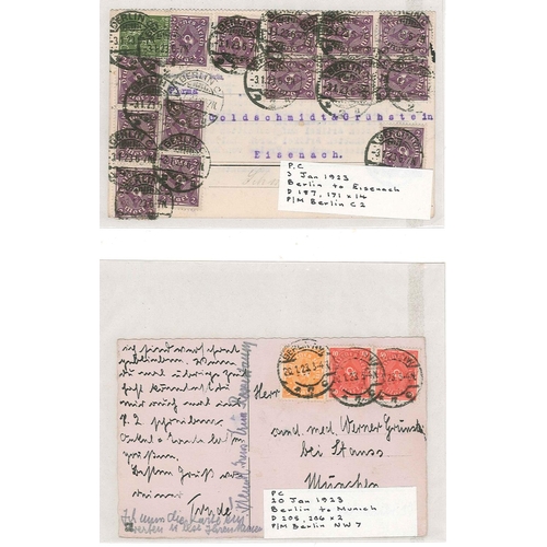 208 - Germany; 1922-23 collection of inflation period covers with a wide range of different frankings and ... 