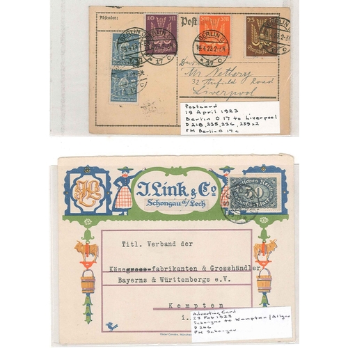 208 - Germany; 1922-23 collection of inflation period covers with a wide range of different frankings and ... 