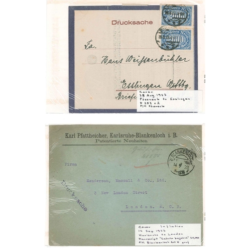 208 - Germany; 1922-23 collection of inflation period covers with a wide range of different frankings and ... 