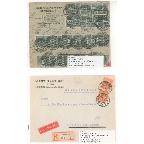 208 - Germany; 1922-23 collection of inflation period covers with a wide range of different frankings and ... 