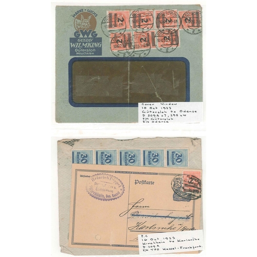 208 - Germany; 1922-23 collection of inflation period covers with a wide range of different frankings and ... 