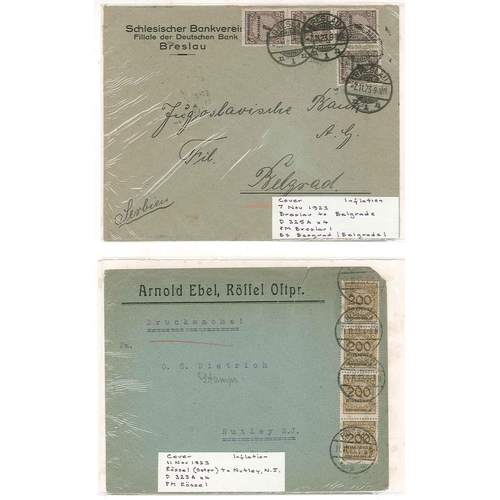 208 - Germany; 1922-23 collection of inflation period covers with a wide range of different frankings and ... 