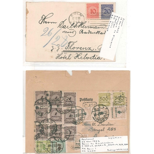 208 - Germany; 1922-23 collection of inflation period covers with a wide range of different frankings and ... 