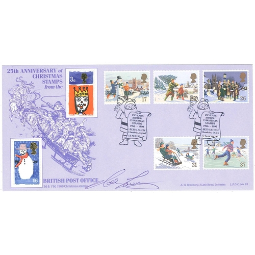 1685 - UK; Autographed Covers; 1990 Christmas set of illus FDC (