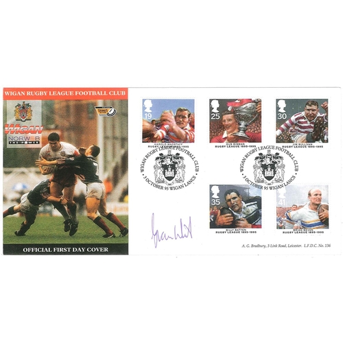 1693 - UK; Autographed Covers; 1995 Rugby League set on FDC (LFDC cover, Wigan special cancel), signed by G... 