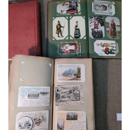 101 - Postcards; three original old albums with a general collection of Scotland (many areas), other Briti... 