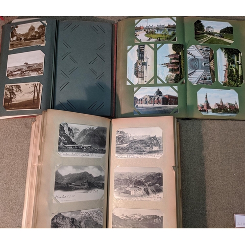 101 - Postcards; three original old albums with a general collection of Scotland (many areas), other Briti... 