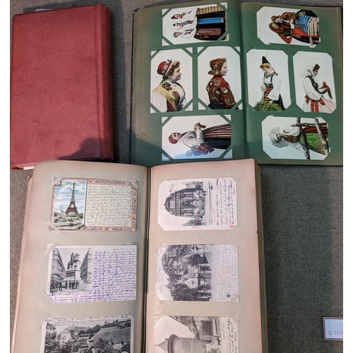 101 - Postcards; three original old albums with a general collection of Scotland (many areas), other Briti... 