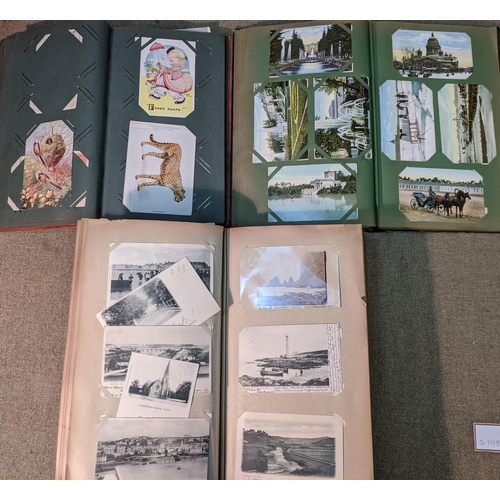 101 - Postcards; three original old albums with a general collection of Scotland (many areas), other Briti... 