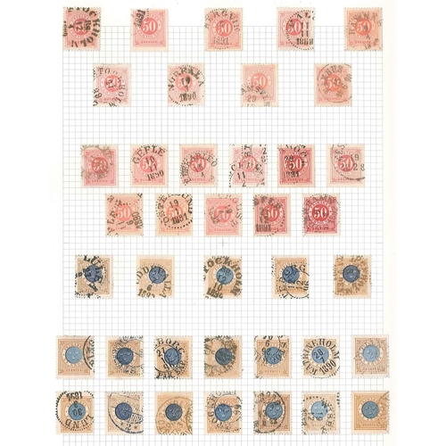 341 - Sweden; 1886-91 Ring Type/Oscar with posthorn dorsiprints, duplicated used range on pages, often sho... 