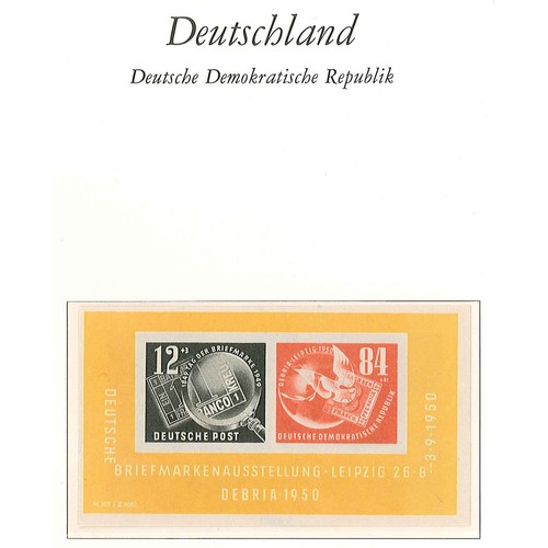 223 - Germany; East Germany; 1950-51 m. & u. seln. on two pages inc. DEBRIA m.s. l.m.m., Friendship with C... 