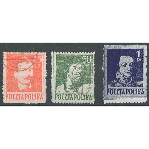 289 - Poland; 1944 National Heroes set (3) very fine used (small natural spot in paper of 50gr). SG 499-50... 