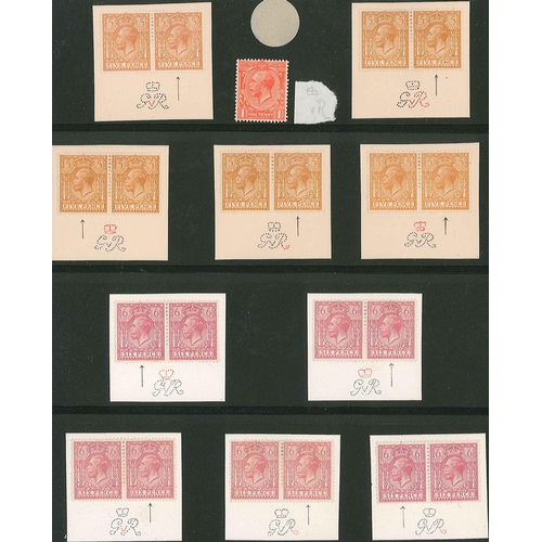 353 - UK; 1912-24 definitives with Simple Cypher watermark unusual selection of m.m. pairs, each pair with... 