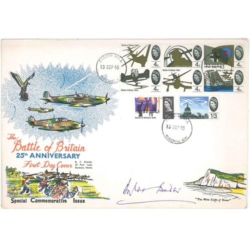 425 - UK FDCs; 1965 Battle of Britain ord. set on large illus cover with Biggin Hill (neat packet cancel),... 