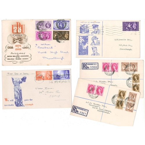 423 - UK First Day Covers; 1951 Festival high values set (4) on plain long FDC with Edinburgh c.d.s. cance... 