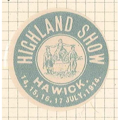 2290 - UK Cinderellas; 1914 circular advertising label for Highland Show, Hawick, with gum.... 