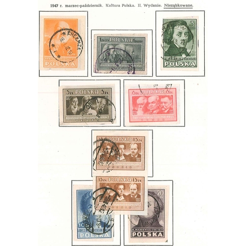 1717 - Poland; 1947 Polish Culture - both issues, each with an imperf set and a perf set, all used, mainly ... 