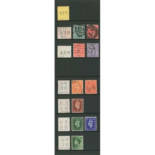 444 - UK Perfins; Letter P, QV to KG6. (c.3,400 items).