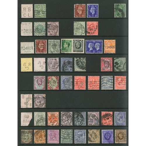 446 - UK Perfins; Letter R, QV to KG6. (c.3,250 items).